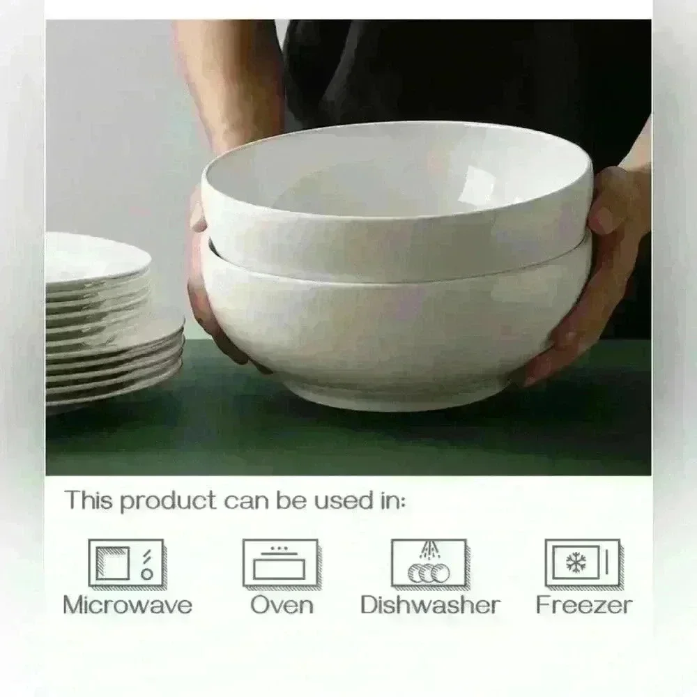 NIB/NWT: DOWAN Holiday Centerpiece Serving Bowls, 9.5” White Ceramic, 2 pack.